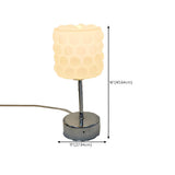 Simple White Glass Bubble Shade Metal Base Table Lamp #size