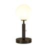 Simple White Glass Globe Shade Metal Base Table Lamp Image - 6