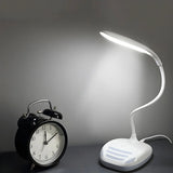 Simple White Gooseneck Adjustable LED Reading Desk Lamp Image - 1