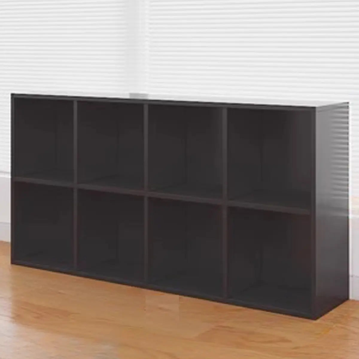 Simple White Horizontal Timber Wide Organizer Bookcase Image - 13