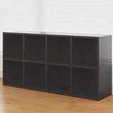 Simple White Horizontal Timber Wide Organizer Bookcase Image - 19