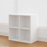 Simple White Horizontal Timber Wide Organizer Bookcase Image - 2