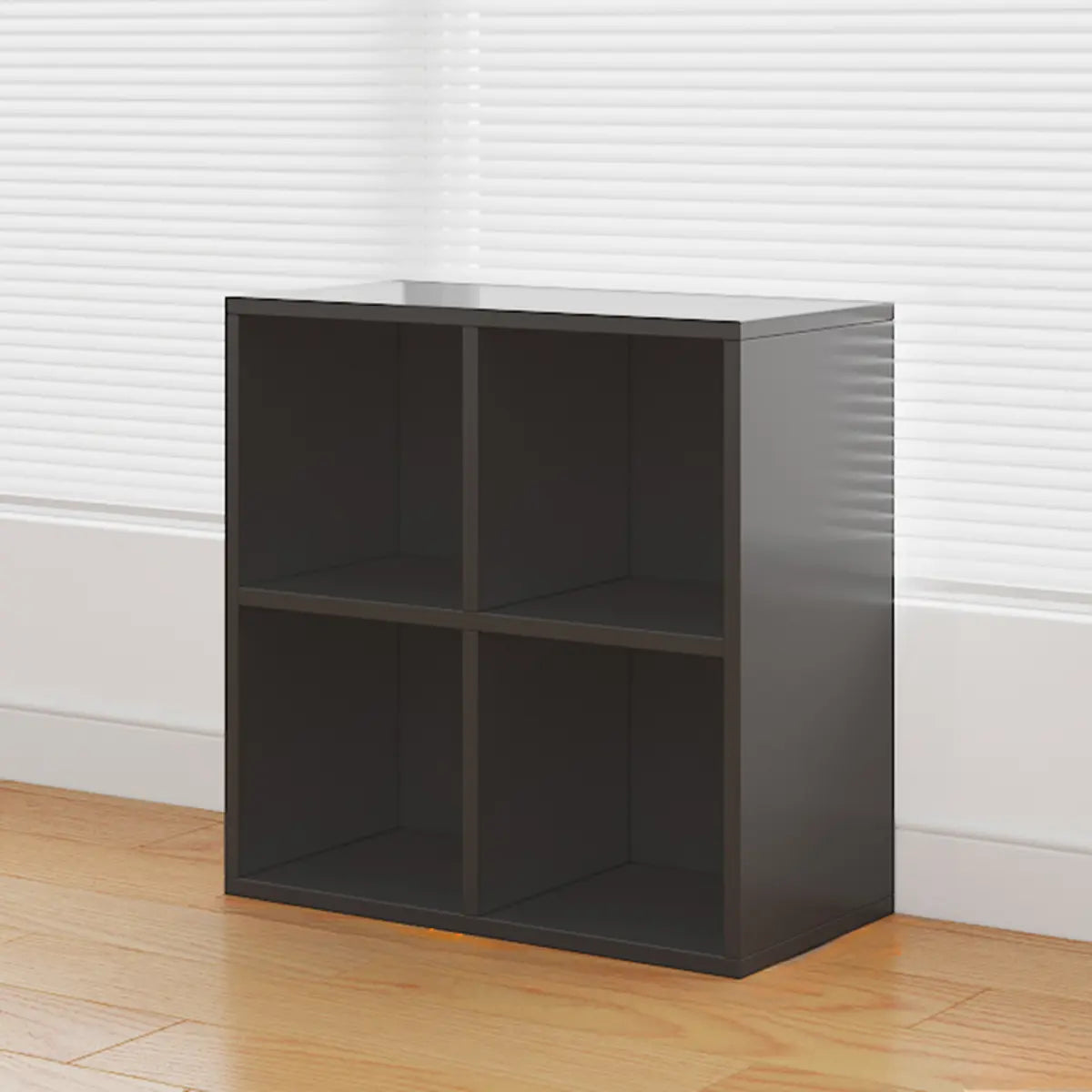 Simple White Horizontal Timber Wide Organizer Bookcase Image - 3