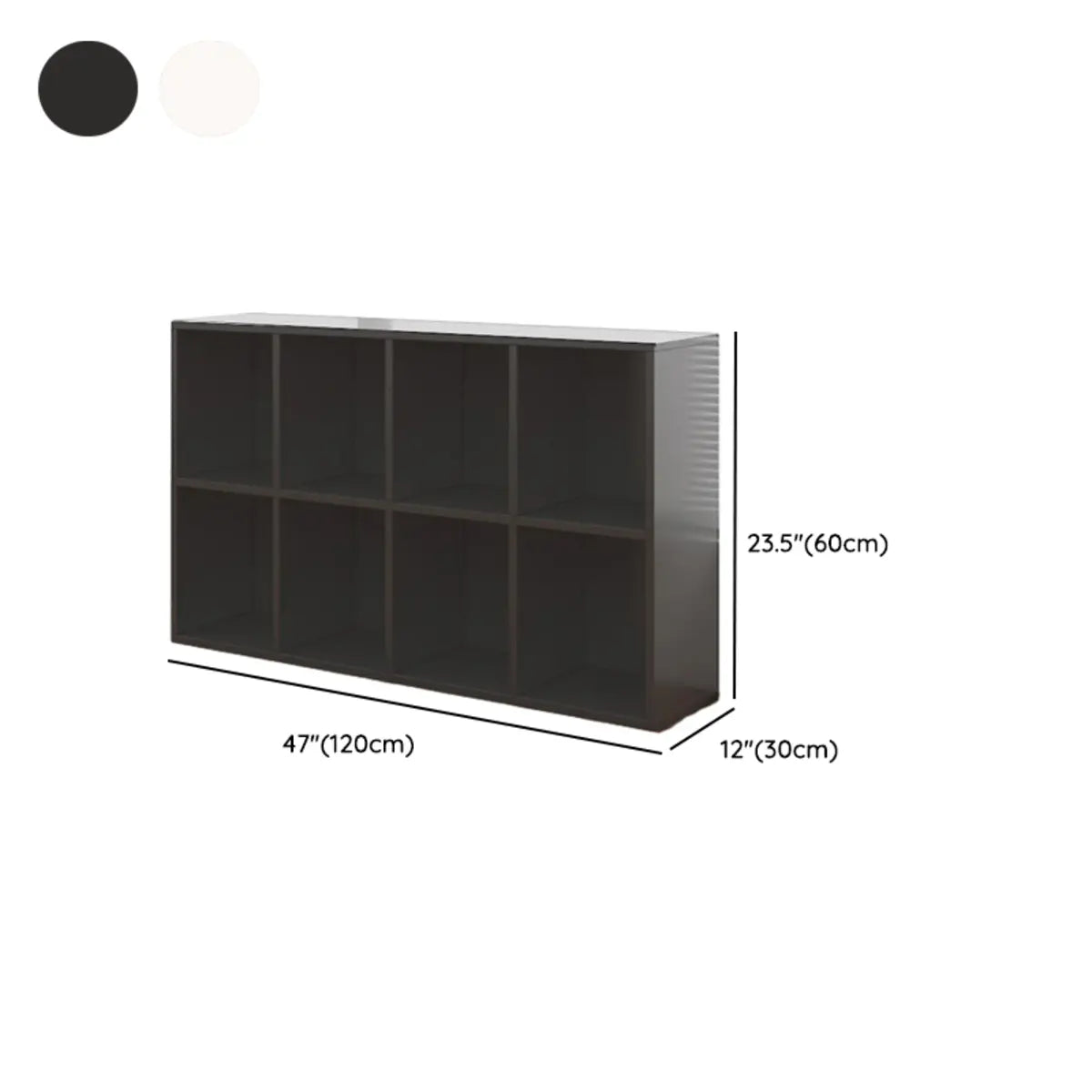 Simple White Horizontal Timber Wide Organizer Bookcase Image - 30