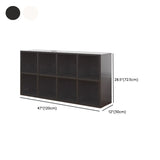 Simple White Horizontal Timber Wide Organizer Bookcase Image - 31