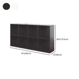 Simple White Horizontal Timber Wide Organizer Bookcase Image - 32