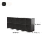 Simple White Horizontal Timber Wide Organizer Bookcase Image - 33