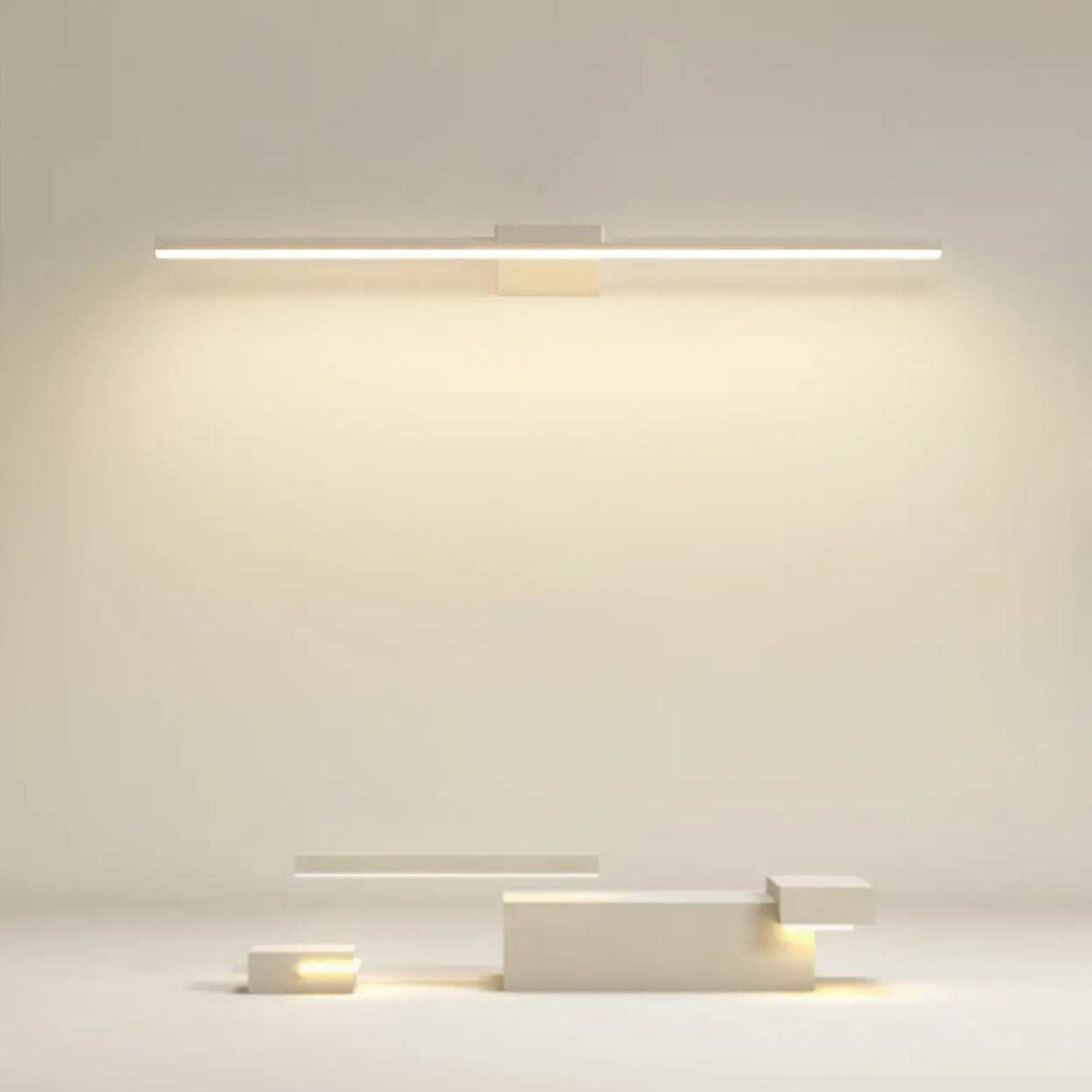 Simple White Linear LED Bathroom Vanity Light Fixture Image - 5