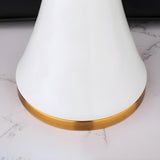 Simple White Modern Flared Cone Fabric Shade Table Lamp Image - 10