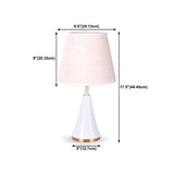 Simple White Modern Flared Cone Fabric Shade Table Lamp #size