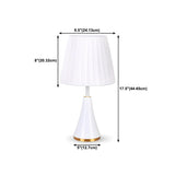 Simple White Modern Flared Cone Fabric Shade Table Lamp Image - 19