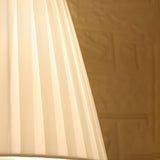 Simple White Modern Flared Cone Fabric Shade Table Lamp Image - 6