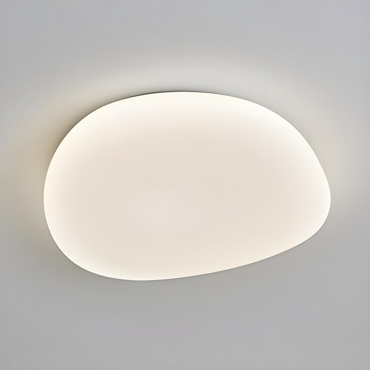 Simple White Pebble Stone LED Flush Mount Ceiling Light Image - 3