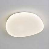 Simple White Pebble Stone LED Flush Mount Ceiling Light Image - 3