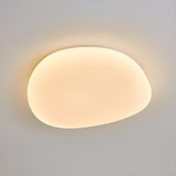 Simple White Pebble Stone LED Flush Mount Ceiling Light Image - 5