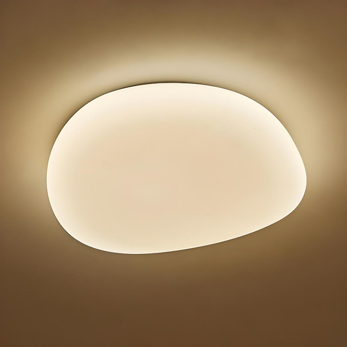 Simple White Pebble Stone LED Flush Mount Ceiling Light Image - 6