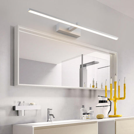 Simple White Rectangular LED Bathroom Vanity Light Image - 1