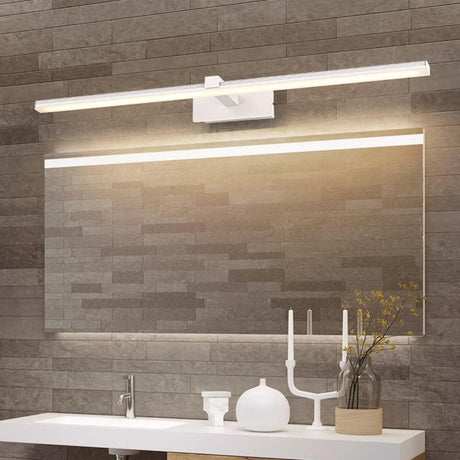 Simple White Rectangular LED Bathroom Vanity Light Image - 2