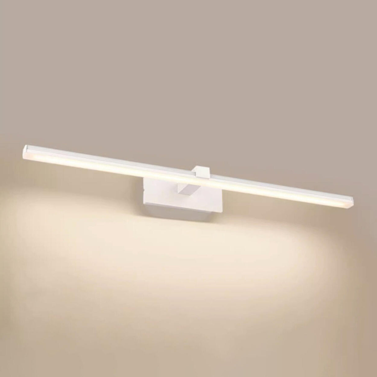 Simple White Rectangular LED Bathroom Vanity Light Image - 6