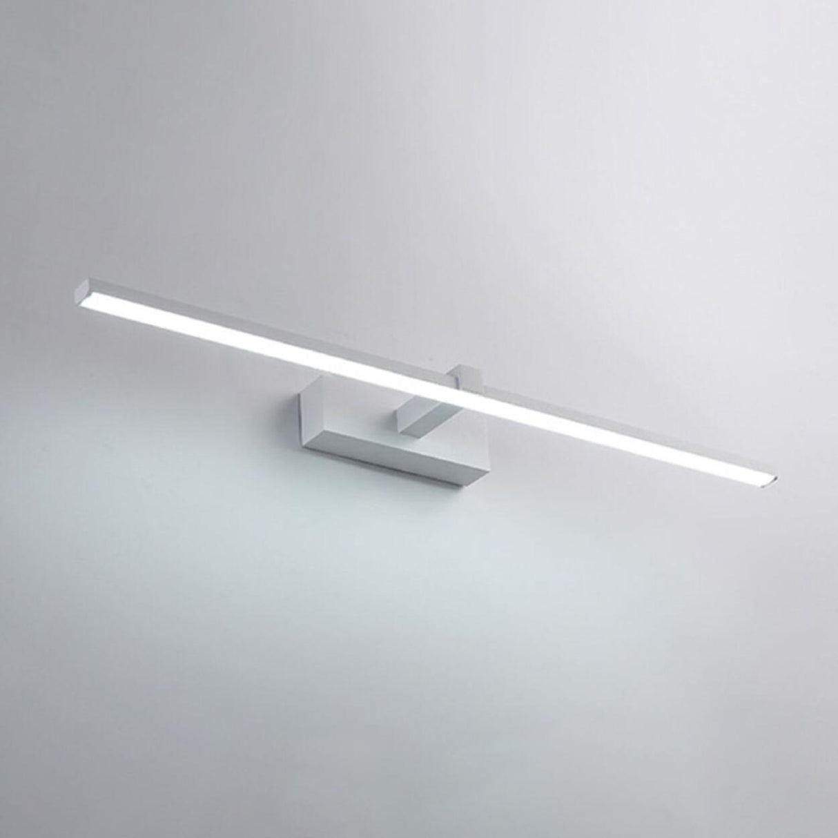 Simple White Rectangular LED Bathroom Vanity Light Image - 8