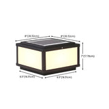 Simple White Rectangular Metal Outdoor Solar Post Light #size