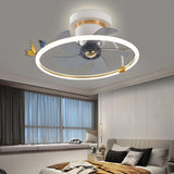 Simple White Ring Butterfly Ceiling Fan with Light Image - 3