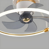 Simple White Ring Butterfly Ceiling Fan with Light Image - 4