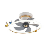 Simple White Ring Butterfly Ceiling Fan with Light Image - 5