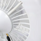 Simple White Round Bladeless Pendant Fan with Light Image - 10