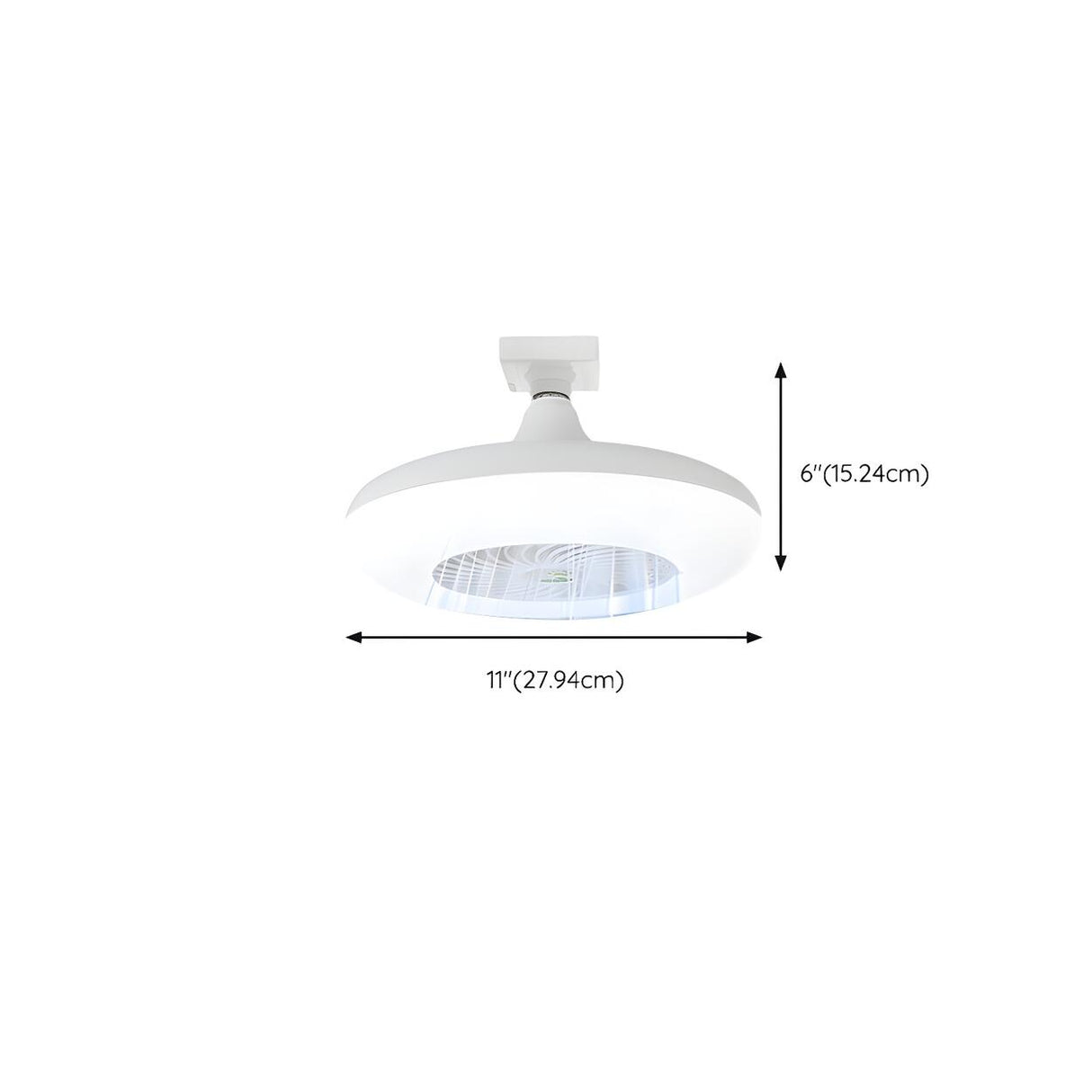 Simple White Round Bladeless Pendant Fan with Light 