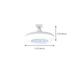 Simple White Round Bladeless Pendant Fan with Light #size