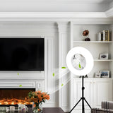 Simple White Round Bladeless Pendant Fan with Light Image - 3