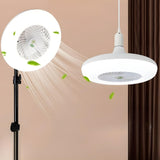 Simple White Round Bladeless Pendant Fan with Light Image - 4