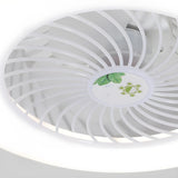 Simple White Round Bladeless Pendant Fan with Light Image - 9