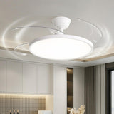 Simple White Round Ceiling Fan with LED Lighting Image - 2