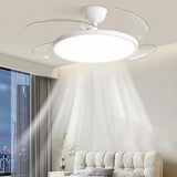 Simple White Round Ceiling Fan with LED Lighting Image - 3