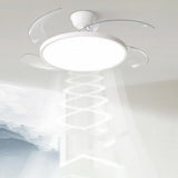 Simple White Round Ceiling Fan with LED Lighting Image - 4