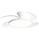 Simple White Round Ceiling Fan with LED Lighting Image - 5