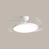 Simple White Round Ceiling Fan with LED Lighting Image - 8