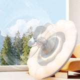 Simple White Round Cloud Modern LED Ceiling Fan Light Image - 14