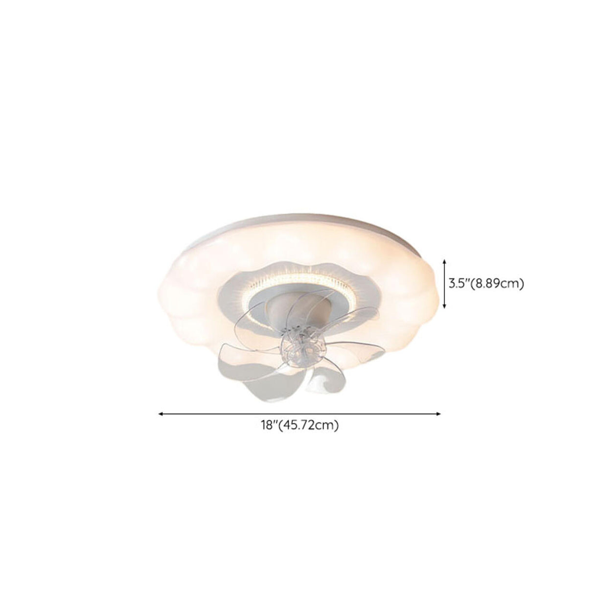 Simple White Round Cloud Modern LED Ceiling Fan Light 