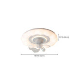 Simple White Round Cloud Modern LED Ceiling Fan Light #size