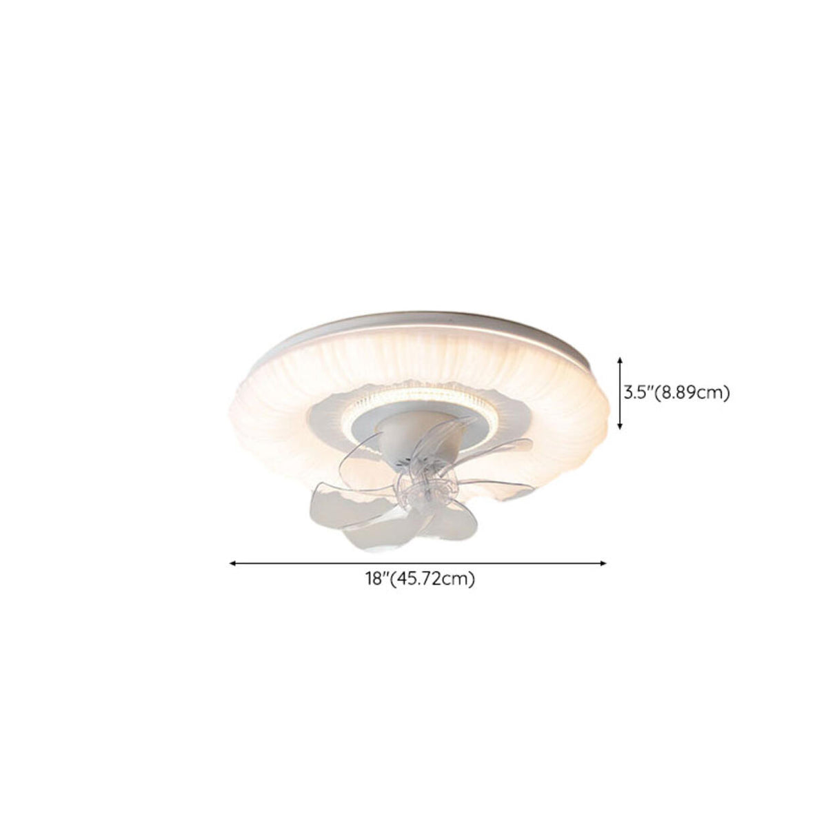 Simple White Round Cloud Modern LED Ceiling Fan Light Image - 20