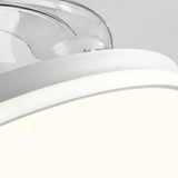 Simple White Round Dimming Ceiling Fan with LED Light Image - 12