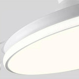 Simple White Round Dimming Ceiling Fan with LED Light Image - 14