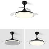 Simple White Round Dimming Ceiling Fan with LED Light Image - 15