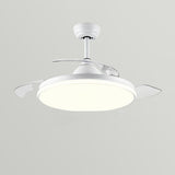 Simple White Round Dimming Ceiling Fan with LED Light Image - 3