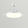 Simple White Round Dimming Ceiling Fan with LED Light Image - 3