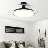 Simple White Round Dimming Ceiling Fan with LED Light Image - 6