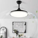 Simple White Round Dimming Ceiling Fan with LED Light Image - 8